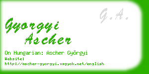 gyorgyi ascher business card